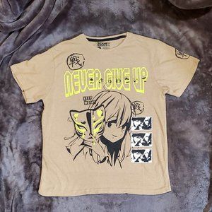 Seven Souls "Never Give UP "Keep Moving Double Sided Anime Size Large T-Shirt